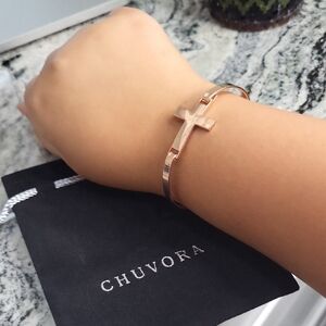 Rose Gold Cross Bracelet